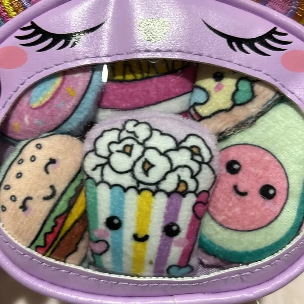 Chasing Rainbows critter pals collection pinkish lavander purse w/ food critter